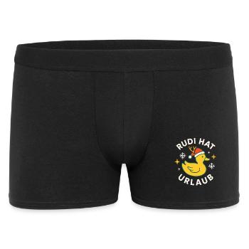Weihnachten Spruch Humor Ente Lustig Rentier - Männer Boxer Shorts - Schwarz - Vorne