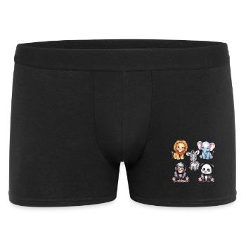 Cute jungle animal friends for children's rooms - Men's Boxer Shorts - black - Front