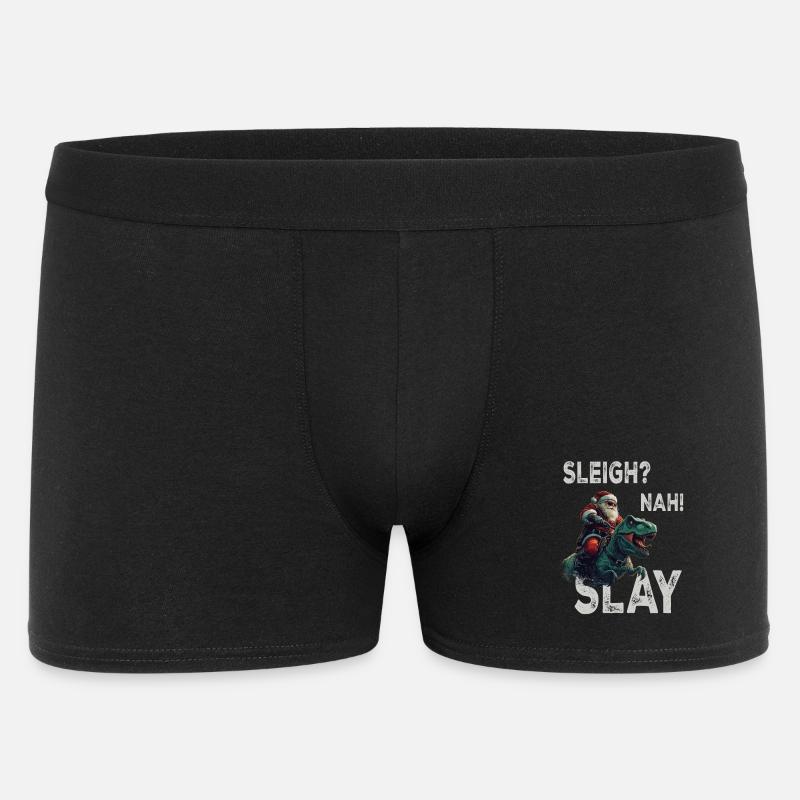 Weihnachtsmann Dino T-Rex - Männer Boxer Shorts - Schwarz