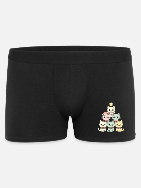 Cats Christmas Tree – Cute Xmas Cats - Men's Boxer Shorts - black