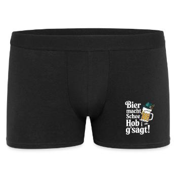 Bier macht Schee Hob i g'sagt! - Männer Boxer Shorts - Schwarz - Vorne