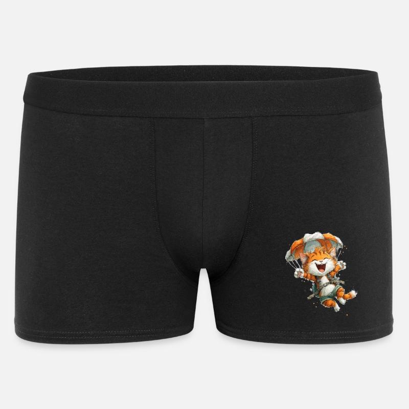 Paraglider Katze Luftabenteuer - Männer Boxer Shorts - Schwarz