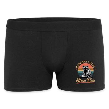 Funny Raccoon - Männer Boxer Shorts - Schwarz - Vorne