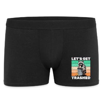 Funny Raccoon - Männer Boxer Shorts - Schwarz - Vorne
