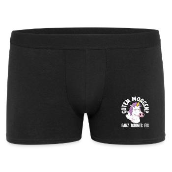 Guten Morgen Ganz dünnes Eis Einhorn - Men's Boxer Shorts - black - Front