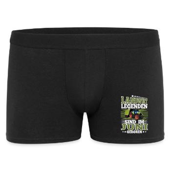 Landwirt Geburtstag Juni - Männer Boxer Shorts - Schwarz - Vorne