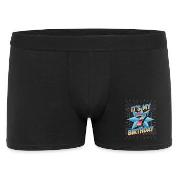 7th Birthday Gift in Cool 80s Style - Men's Boxer Shorts - black - Front