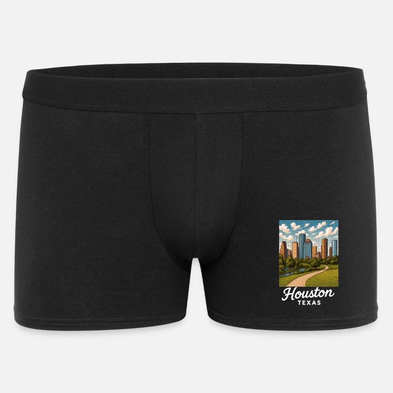 Houston Texas - Männer Boxer Shorts - Schwarz