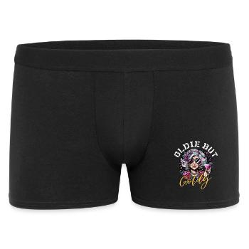 Oldie But Goldy Stark Und Stilvoll - Männer Boxer Shorts - Schwarz - Vorne