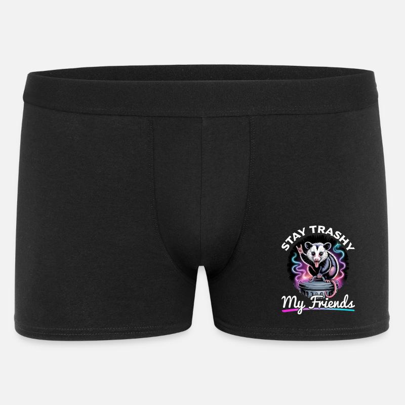 Funny Opossum - Männer Boxer Shorts - Schwarz
