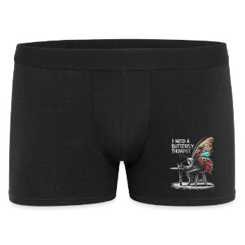 Butterfly Therapist Funny Moth Bar Art Tee - Men's Boxer Shorts - black - Front