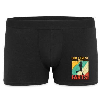 Running Don´t Trust Your Farts Marathon Runner - Männer Boxer Shorts - Schwarz - Vorne