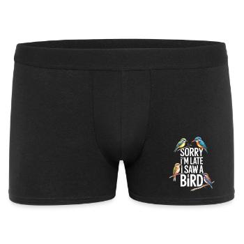 Désolé, je suis en retard, j’ai vu un oiseau observer les oiseaux - Boxer Homme - noir - Devant