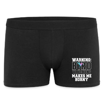 Attention - L’observation des oiseaux me rend excité - Boxer Homme - noir - Devant
