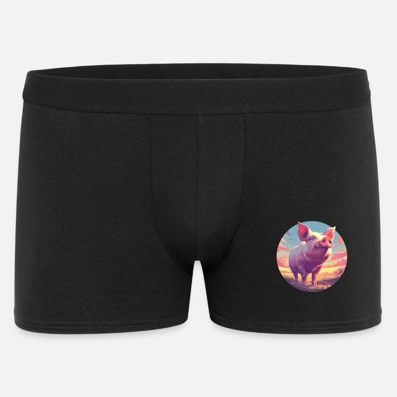 Schweine Schwein - Männer Boxer Shorts - Schwarz