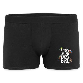 Désolé, je suis en retard, j’ai vu un oiseau observer les oiseaux - Boxer Homme - noir - Devant