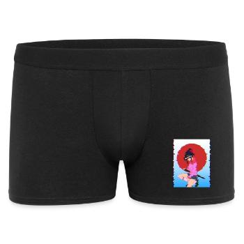 Waifu Samouraï Glitch : Esthétique Vaporwave - Boxer Homme - noir - Devant