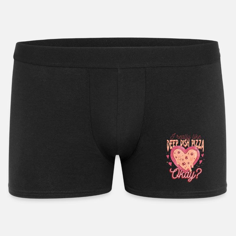 Deep Dish Pizza Chicargo - Männer Boxer Shorts - Schwarz