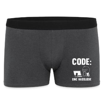 Coder CODE A LOVE-HATE RELATIONSHIP FUNNY - Men's Boxer Shorts - charcoal grey - Front