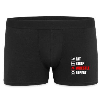 Mange, dors, lutte drôle, lutteur - Boxer Homme - noir - Devant