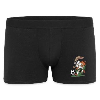 Le lapin de carotte dans le style du football - Boxer Homme - noir - Devant