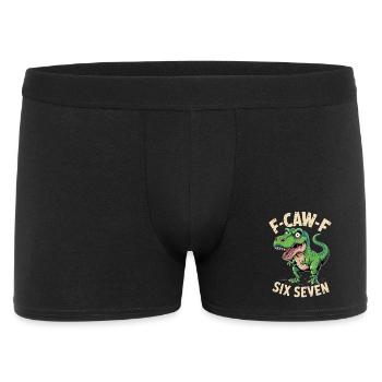 Kräischen Dino Sechs Sieben - Männer Boxer Shorts - Schwarz - Vorne