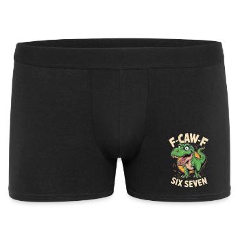 Dino Roar F-Caw-F Six Seven - Männer Boxer Shorts - Schwarz - Vorne