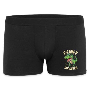 F-Caw-F Six Seven Dino - Männer Boxer Shorts - Schwarz - Vorne