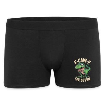 F-Caw-F Six Seven Dino - Männer Boxer Shorts - Schwarz - Vorne