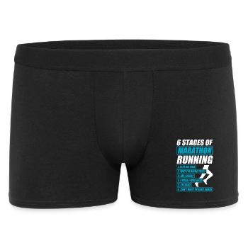 6 étapes du marathon : course drôle de course à pied coureuse - Boxer Homme - noir - Devant