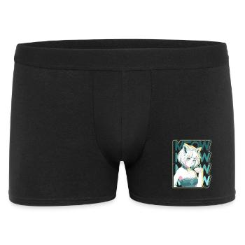 Neko-Girl Meow Anime Catgirl Design - Männer Boxer Shorts - Schwarz - Vorne