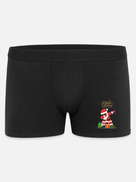 Lustiges Weihnachtsmann Santa Claus Dabbing Snow - Männer Boxer Shorts - Schwarz
