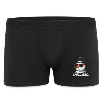 CHILL BRO – Bonhomme de neige drôle avec des lunettes de soleil - Boxer Homme - noir - Devant
