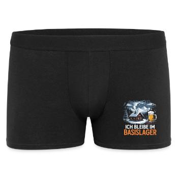 I'm staying at base camp - hut and beer in the - Men's Boxer Shorts - black - Front