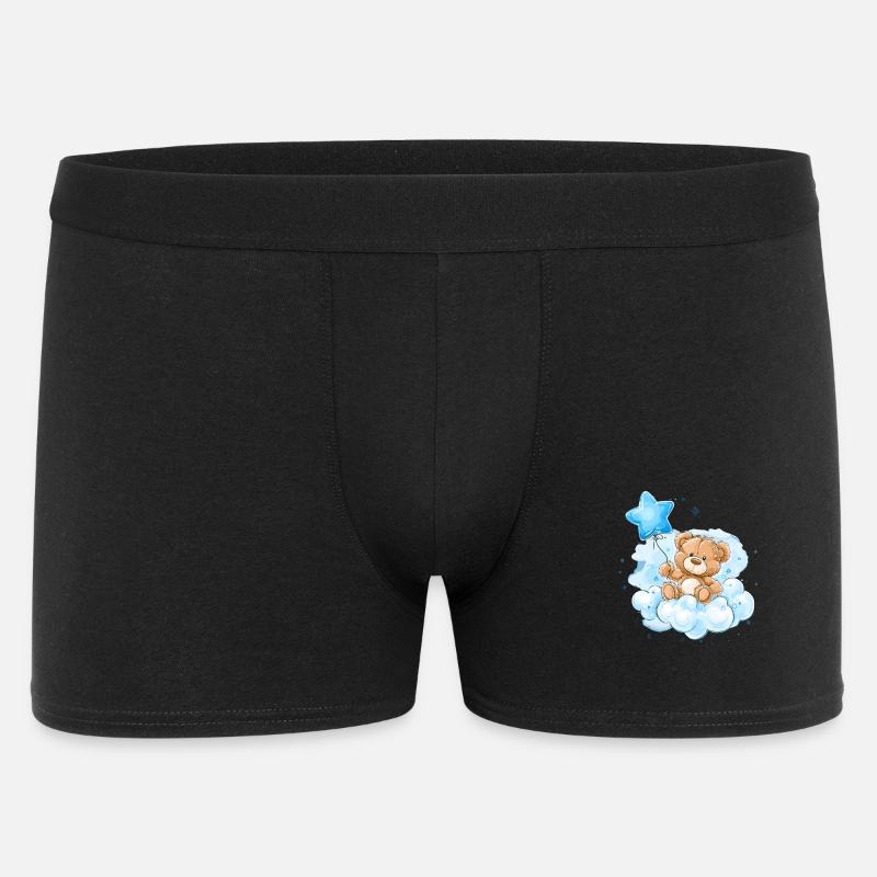 Teddy auf Wolken Ballon - Männer Boxer Shorts - Schwarz