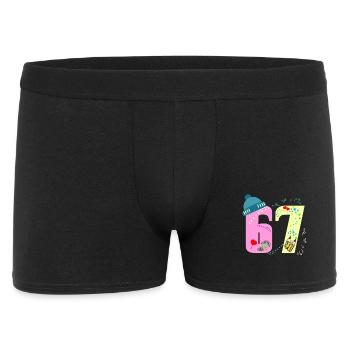 67 ft 6 7 bunte Welt schule - Männer Boxer Shorts - Schwarz - Vorne