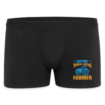 Landwirt Geschenke Landwirtschaft Traktor Bauer - Männer Boxer Shorts - Schwarz - Vorne
