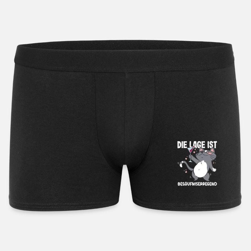 The situation is drunken, cat - Men's Boxer Shorts - black
