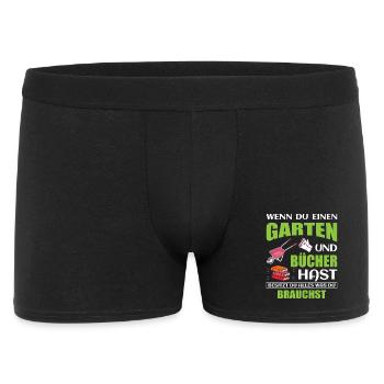 Garden Gardener Bookworm Books Book Plants - Men's Boxer Shorts - black - Front