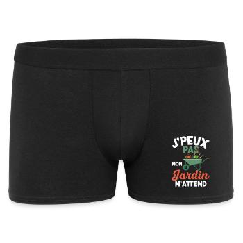 J’peux Pas Mon Jardin M’Attend Humour Jardinage - Boxer Homme - noir - Devant