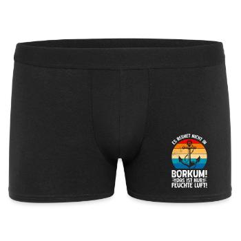 Nordsee Urlaub REGNET NICHT IN BORKUM Lustiges - Männer Boxer Shorts - Schwarz - Vorne