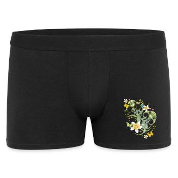 Playful flower ornament & delicate butterfly - Men's Boxer Shorts - black - Front