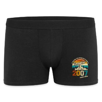 Limited Edition December 2007 Geburtstag Geschenk - Männer Boxer Shorts - Schwarz - Vorne