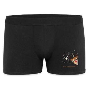 Reindeer in Winter Magic, Low German X-Mas - Men's Boxer Shorts - black - Front