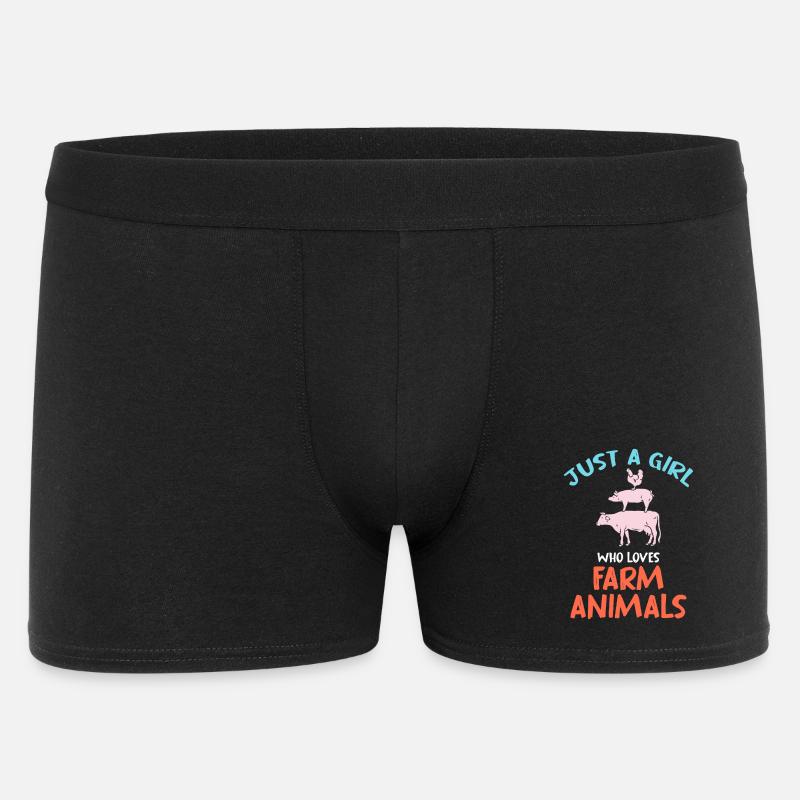 Nur ein Mädchen liebt Hoftiere - Männer Boxer Shorts - Schwarz