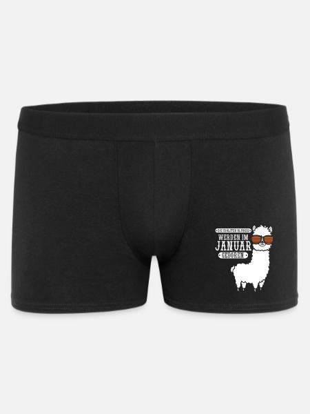 Anniversaire de janvier : Alpaga Drôle - Boxer Homme - noir