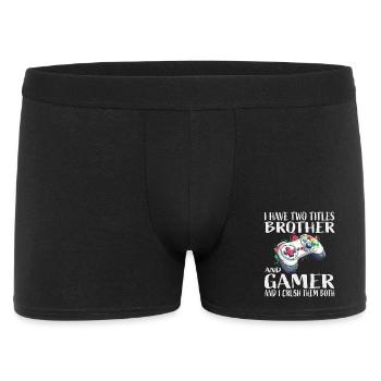 Bruder Gamer - Männer Boxer Shorts - Schwarz - Vorne