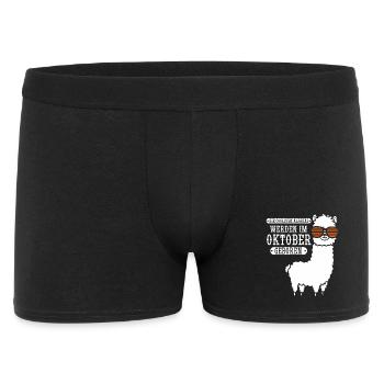 October Birthday Alpaca Saying Funny - Men's Boxer Shorts - black - Front