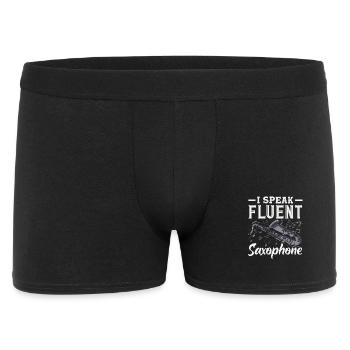 Ich Spreche Fließend Sax Saxophon Saxophonist - Männer Boxer Shorts - Schwarz - Vorne