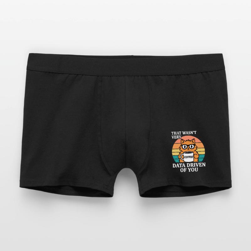 Not Very Data Driven Cat Coffee IT Nerd Men's Boxer Shorts